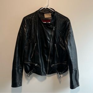 We The Free Black Faux Leather Fenix Cropped Jacket Women’s Large